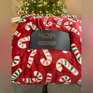 NWT Candy Cane Oversized Plush Throw by Rachel Roy
